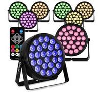 BeamZ BCC240 - Pack de 8 FlatPAR LED RGBW 27x 4W - Projecteurs DJ Extra-Plats avec Télécommande
