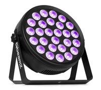 BeamZ BCC260 FlatPAR LED RGBWA-UV 27x 6W Extra Plat avec Télécommande - Projecteur PAR LED DJ Puissant avec Effet UV, FlatPar Slim pour Soirées et Éclairage Scène