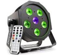 BeamZ BFP110 FlatPAR Spot LED Projecteur lumière RGB 6W DMX Télécommande IR