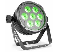 BeamZ BT270 LED Projecteur FlatPAR - 7x LED RGBW, 6W, Aluminium, Boitier ABS, Shows Lumineux Préprogrammés, Télécommande Incluse, Parfait pour Éclairage de Soirée et de Scène