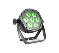 BeamZ BT270 LED Projecteur FlatPAR - 7x LED RGBW, 6W, Aluminium, Boitier ABS, Shows Lumineux Préprogrammés, Télécommande Incluse, Parfait pour Éclairage de Soirée et de Scène