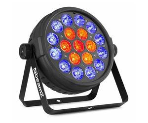 Beamz BT410 Projecteur PAR LED - 19x LED RGBW 10W, Boîtier ABS Léger, Mode DMX, Gestion Audio, Programmes Intégrés, Système de Refroidissement, Télécommande Incluse, Idéale pour l'Éclairage de Soirée