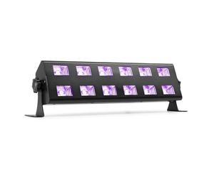 BeamZ BUV 263 Barre LED UV - 2x 6 LED UV, Puissance 3 Watts chacune, Faible Consommation, Bouton ON/OFF, Très Légère, Facile à Transporter, Idéale pour les Soirées à Thème et les DJs