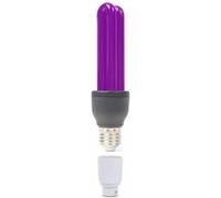 BeamZ Lampe UV BUV27B Lumière Noire + Adaptateur - Blacklight à Luminosité Élevée, Lampe 25W E27, Douille Baïonnette, Effet Lumière Noire sur Vêtements Blancs et Fluorescents