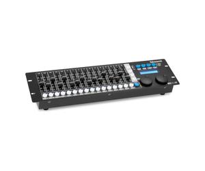 BeamZ BZ512P Contrôleur DMX 512 Canaux 28 Appareils, 16 Faders | Console DMX rack 19 pouces avec 32 scènes, 32 chases, contrôle Pan/Tilt et effets intégrés pour DJ et scène