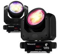 Pack De 2 Lyres Wash LED BeamZ Cobra Wash100, 100W Blanc Chaud Et Blanc Froid, Anneau LED, Lyres Motorisées Professionnelles Pour Scène, DJ, Clubs Et Événementiel
