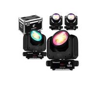 Pack De 4 Lyres Wash LED BeamZ Cobra Wash100, 100W, Avec Flightcase, Anneau LED, Lyres Motorisées Professionnelles Pour Scène, DJ, Clubs Et Événementiel