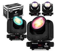 BeamZ Cobra Wash100 - Pack De 4 Lyres Wash LED 100W Blanc Chaud et Blanc Froid Avec Flightcase | Eclairage Scène DJ, Club Et Evénementiel