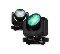 BeamZ Cobra Wash120 - Pack De 2 Lyres Wash LED 120W Avec Anneau LED RGBW, DMX Wash Scène Professionnel |DJ, Clubs et Événementiel
