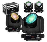 BeamZ Cobra Wash120 - Pack De 4 Lyres Wash LED 120W RGBW Avec Flightcase | Éclairage Scène DJ, Clubs et Événementiel