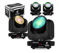 BeamZ Cobra Wash120 - Pack De 4 Lyres Wash LED 120W RGBW Avec Flightcase, Éclairage Scène Professionnel DMX Pour DJ, Clubs, Concerts Et Événementiel