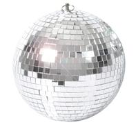 Fuzzix Boule à Facettes 20 CM, Disco Ball, DJ Light Effect, Boule Discothèque, Sphère en PVC, Boule Décoration Miroir, Eclairage Argenté, Sphère Club