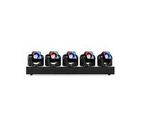 BeamZ Barre d'éclairage motorisée Galaxy5 – 5 lyres 40W RGBW, Pixelring 120 LED RGB, DMX/Audio