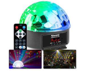BeamZ JB90R Jelly Ball Effet Lumineux 9 x 1W LED, 7 Canaux DMX, 82 Faisceaux Rotatifs, Mode Automatique et Audio, Faible Consommation, Boitier Solide, Télécommande Incluse