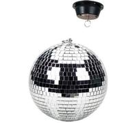 BeamZ MB30M - Boule à facettes 30 cm avec moteur, disco ball, boule discothèque, moteur 230V électrique, sphère en PVC