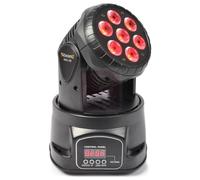 Beamz MHL74 Mini Lyre Wash - 7x LED RGBW LED 10W, Strobe Couleur, Modes DMX et Stand Alone, Fonctionnalité Maitre/Esclave, Pan 540°, Tilt 180°, Idéal pour la Scène, Bar, Boîte de Nuit