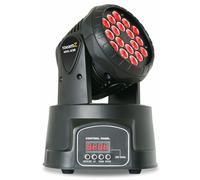Beamz MHL108MK4 Mini Lyre Wash - 3W, 18x LEDs RGB 3W, Modes DMX et Autonome, Fonctionnalité Maitre/Esclave, Pan 540°, Tilt 270°, Idéal pour la Scène, Bar, Boîte de Nuit