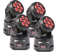 BeamZ MHL74 - 4 x lyres Wash 7x LED RGBW 10W Noir