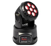 Beamz MHL74 Mini Lyre Wash - 7x LED RGBW LED 10W, Strobe Couleur, Modes DMX et Stand Alone, Fonctionnalité Maitre/Esclave, Pan 540°, Tilt 180°, Idéal pour la Scène, Bar, Boîte de Nuit