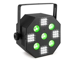 BeamZ MULTIACE2 Jeu de Lumière 2 en 1 RGB - Projecteur UV et Stroboscope, Mode Automatique & Détection du Son, Télécommande, DMX, Idéal pour vos Soirées d'Anniversaires, DJ Mobiles, Bars