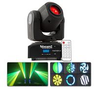 Beamz Panther 25 Lyre Spot LED - LED CREE Blanche 12W, Faisceau 12°, 5, 9 ou 11 Canaux DMX, Roue de 7x Gobos, 7 Couleurs + Blanc, Modes DMX et Auto, Fonction Maitre/Esclave, Idéal DJ, Concert
