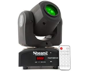 Beamz Panther 40 Lyre Spot LED - LED Blanche 45W, Faisceau 11°, 5, 9 ou 11 Canaux DMX, Roue de 7x Gobos, Effets 7 Couleurs + Blanc