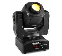Beamz Panther 70 Lyre Spot LED - LED Blanche 70W, Faisceau 10°, 9 ou 1 Canaux DMX, Roue de 7x Gobos, Effets 7 Couleurs, Modes DMX et Auto, Fonction Maitre/Esclave, Idéal DJ, Concert, Boite de Nuit