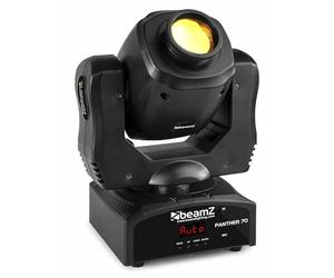 BeamZ Panther 70 Lyre Spot LED - LED Blanche 70W, Faisceau 10°, 9 ou 1 Canaux DMX, Roue de 7x Gobos, Effets 7 Couleurs, Modes DMX et Auto, Fonction Maitre/Esclave, Idéal DJ, Concert, Boite de Nuit