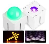 Pro KUBE20WH - Lot de 2 Projecteurs PAR Uplight sur Batterie RGBAW-UV IP65 - Blanc, 20 Watts