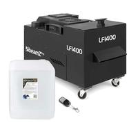 BeamZ Professional LF1400 Machine à Fumée Lourde avec 20L de liquide inclus, 1400W, Technologie Ultrasons, DMX, Télécommande Sans Fil, Sur Roulettes, Idéal pour Mariages, Événements et Présentations