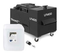 BeamZ Professional LF1400 Machine à Fumée Lourde avec 20L de liquide inclus, 1400W, Technologie Ultrasons, DMX, Télécommande Sans Fil, Sur Roulettes, Idéal pour Mariages, Événements et Présentations
