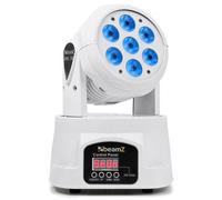 BeamZ Projecteur lumière spot lyre LED 7x 10W DMX 12 canaux RGBW - blanc
