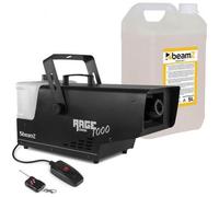 BeamZ RAGE1000SNOW Machine à Neige avec Contrôleur sans Fil et Liquide 5L - Effet Flocons de Neige, Grand Réservoir de 2000ml, Puissance 1000 Watts, Corps en Métal Solide