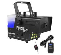 BeamZ Rage 1000LED Machine à Fumée 1000 Watts, LEDs RGB, Réservoir 2 L, Design Unique et Solide, Télécommande sans Fil et Filaire 3m, Etrier de Montage, Idéal pour une Soirée de 70 m²