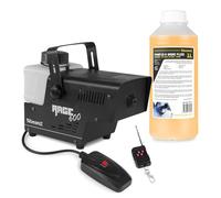BeamZ RAGE600W Pack Machine à Fumée 600 Watts avec 1L de Liquide, Réservoir 500 mL, Design Unique, Télécommande sans Fil et Filaire 3m, Idéal pour une Soirée de 30 m²