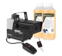 BeamZ RAGE600W Pack Machine à Fumée 600 Watts avec 2L de Liquide, Réservoir 500 mL, Design Unique, Télécommande sans Fil et Filaire 3m, Idéal pour une Soirée de 30 m²