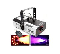 Beamz S1500LED - Machine à Fumée Professionnelle avec 9x LED RBG, 1500W, Réservoir de 2000ml, Idéal pour vos Soirées Gris