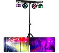BeamZ Lighting ShowBar SB02 – 2 PAR + 2 Derby sur batterie, DMX 6/8 canaux, LED, télécommande