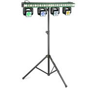 BeamZ Showbar GO Edge Barre 4 Lyres LED RGBWA 160W avec Barre LED et Stroboscope + Pied, Éclairage DJ Scène