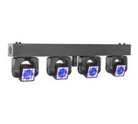 BeamZ Showbar GO Shine - Barre 4 Lyres LED RGBW 160W avec Anneau LED - Éclairage DJ Scène