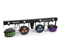 BeamZ Showbar LED - Barre en T, 2x PAR 2x Derby, Mode DMX avec Télécommande et Sacoche