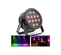 BeamZ SLIMPAR45 LED Projecteur PAR - 12x LED RGB, 3W chacune, Shows Lumineux Préprogrammés, Mode Auto avec Sensibilité Réglable, Parfait pour Éclairage de Grande Salle ou Architecture