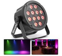 BeamZ SLIMPAR45 LED Projecteur PAR - 12x LED RGB, 3W chacune, Shows Lumineux Préprogrammés, Mode Auto avec Sensibilité Réglable, Parfait pour Éclairage de Grande Salle ou Architecture