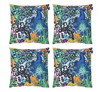 Bean Bag Bazaar Coussin Exterieur, Florale Collection, Lot de 4, Coussin Canapé avec Remplissage, 43 x 43cm, Tissu Résistant à l'eau, Salon de Jardin, Salon de Jardin Exterieur