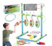 Bean Bag Toss Game - LED Lights Toss Game, 2-in-1 Hand-Eye Coordination Training Toy | Portable Foldable Target Ring Board Games Set with Storage Bag for Backyard Garden Home Lawn