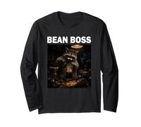 Bean Boss Connaisseur de café Raton Laveur Amoureux du café Manche Longue