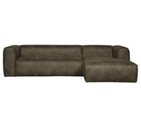 BEAN - Canapé d'angle droit 5 places eco cuir kaki L305 Kaki