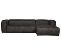 BEAN - Canapé d'angle droit 5 places eco cuir noir L305 Noir