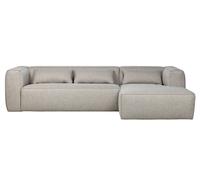 Canapé d'angle en tissu gris clair, 4 places, angle droit, relax, usage quotidien - Woood, Bean - 305x175x73 cm