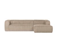 BEAN - Canapé d'angle droit 5 places en velours beige L305 Beige